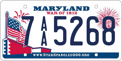 MD license plate 7AA5268