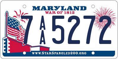 MD license plate 7AA5272