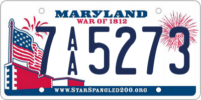 MD license plate 7AA5273