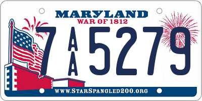 MD license plate 7AA5279