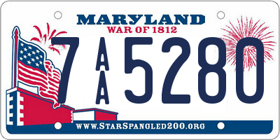 MD license plate 7AA5280