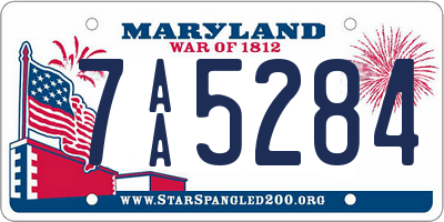 MD license plate 7AA5284