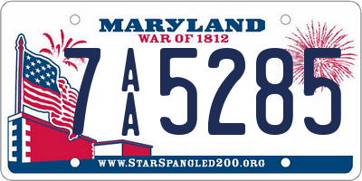 MD license plate 7AA5285