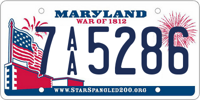 MD license plate 7AA5286