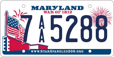 MD license plate 7AA5288