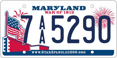 MD license plate 7AA5290