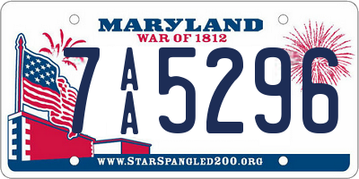 MD license plate 7AA5296