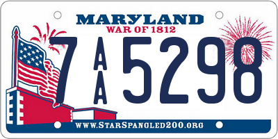 MD license plate 7AA5298