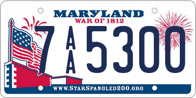 MD license plate 7AA5300