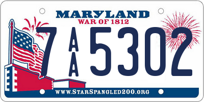 MD license plate 7AA5302