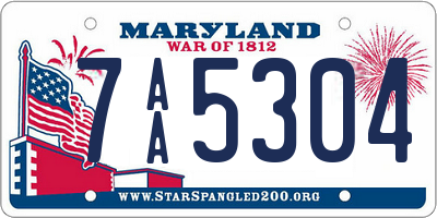MD license plate 7AA5304