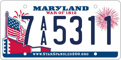 MD license plate 7AA5311