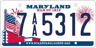 MD license plate 7AA5312