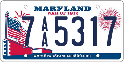 MD license plate 7AA5317