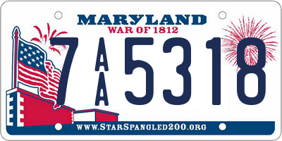 MD license plate 7AA5318