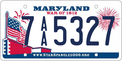 MD license plate 7AA5327