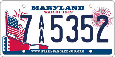 MD license plate 7AA5352