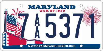 MD license plate 7AA5371