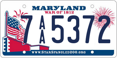 MD license plate 7AA5372