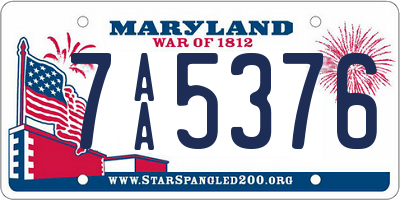 MD license plate 7AA5376