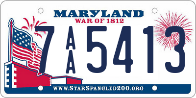 MD license plate 7AA5413