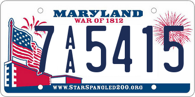 MD license plate 7AA5415