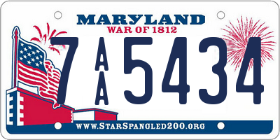 MD license plate 7AA5434