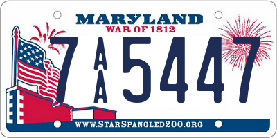 MD license plate 7AA5447