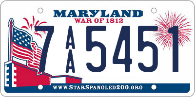 MD license plate 7AA5451