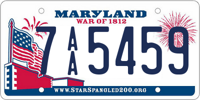 MD license plate 7AA5459