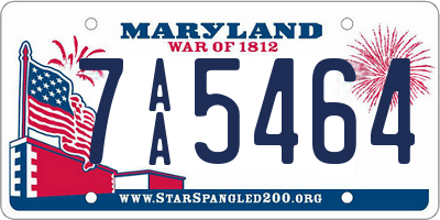 MD license plate 7AA5464