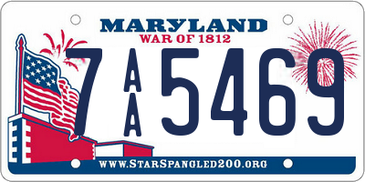 MD license plate 7AA5469