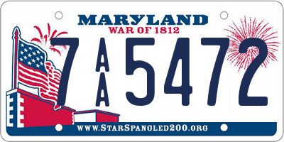 MD license plate 7AA5472