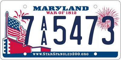 MD license plate 7AA5473