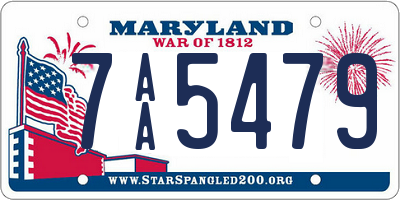 MD license plate 7AA5479