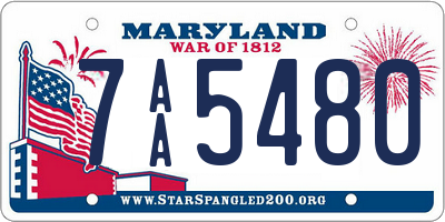 MD license plate 7AA5480