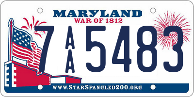 MD license plate 7AA5483