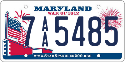 MD license plate 7AA5485