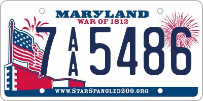 MD license plate 7AA5486