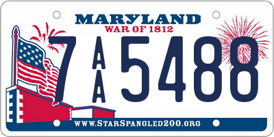 MD license plate 7AA5488