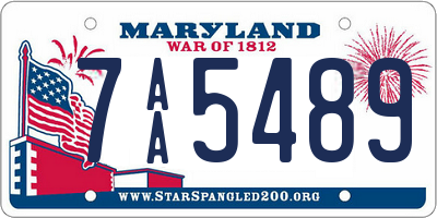 MD license plate 7AA5489