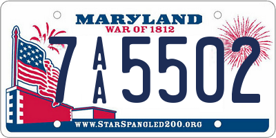 MD license plate 7AA5502