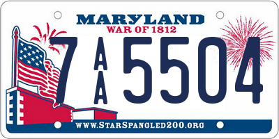 MD license plate 7AA5504