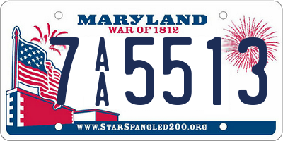 MD license plate 7AA5513