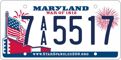 MD license plate 7AA5517
