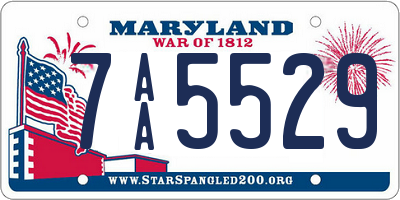 MD license plate 7AA5529