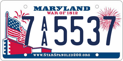 MD license plate 7AA5537