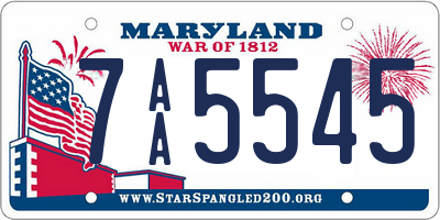 MD license plate 7AA5545