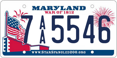 MD license plate 7AA5546