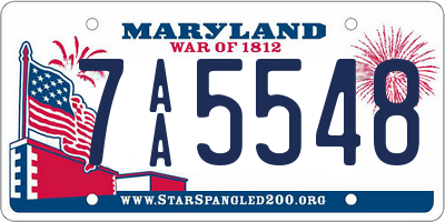 MD license plate 7AA5548